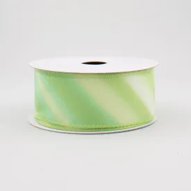 1.5" Diagonal Ombre Satin Ribbon: Mint Green (10 Yards)