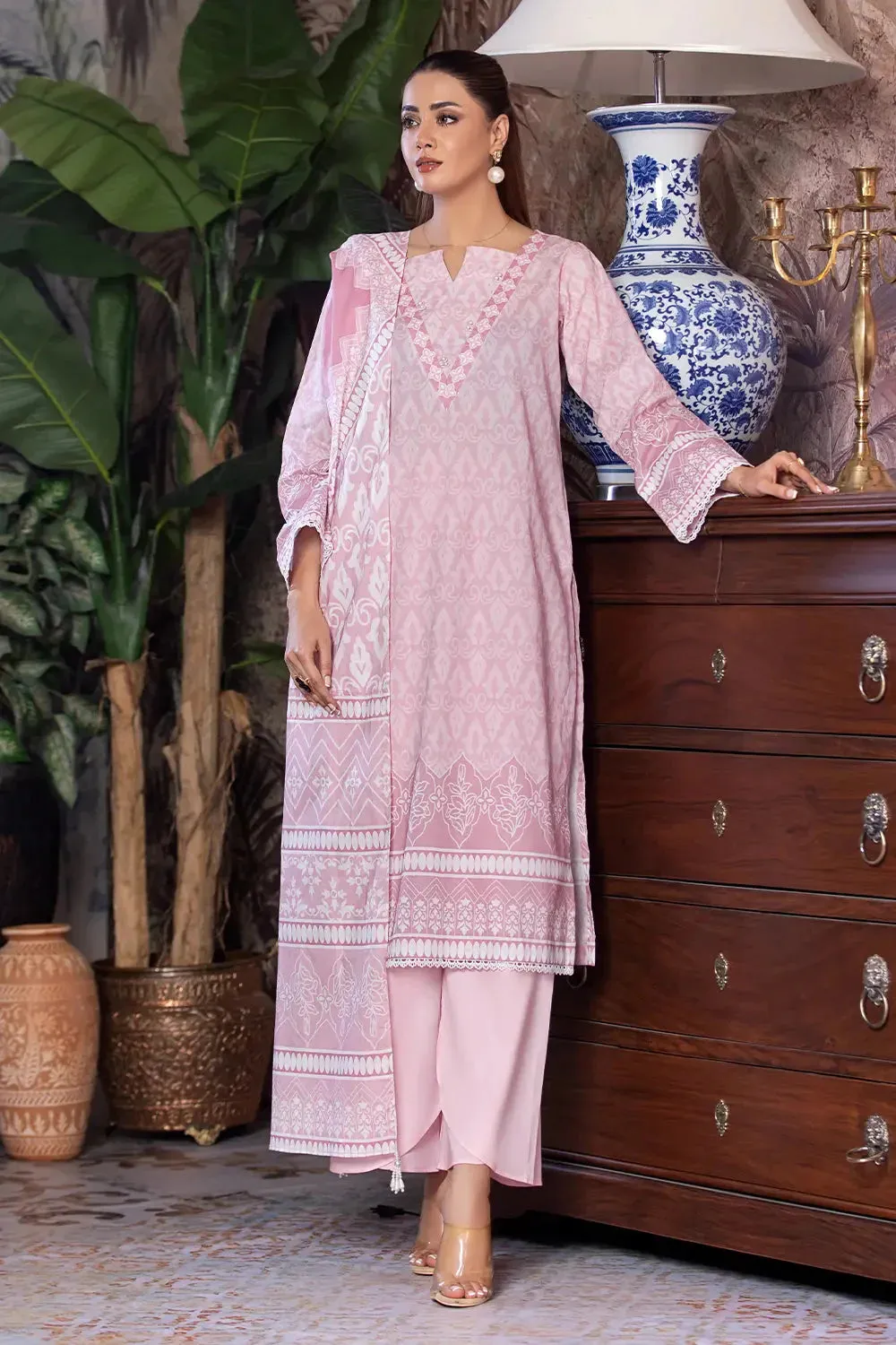 3PC Printed Unstitched Cambric Suit KCC-2850