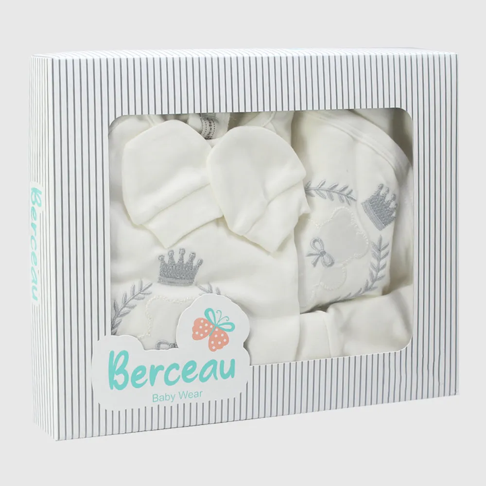 4-Piece White Baby Layette Set