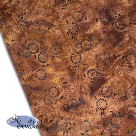 57" Batik Canvas (5oz) - Medora Flora - Dark Brown