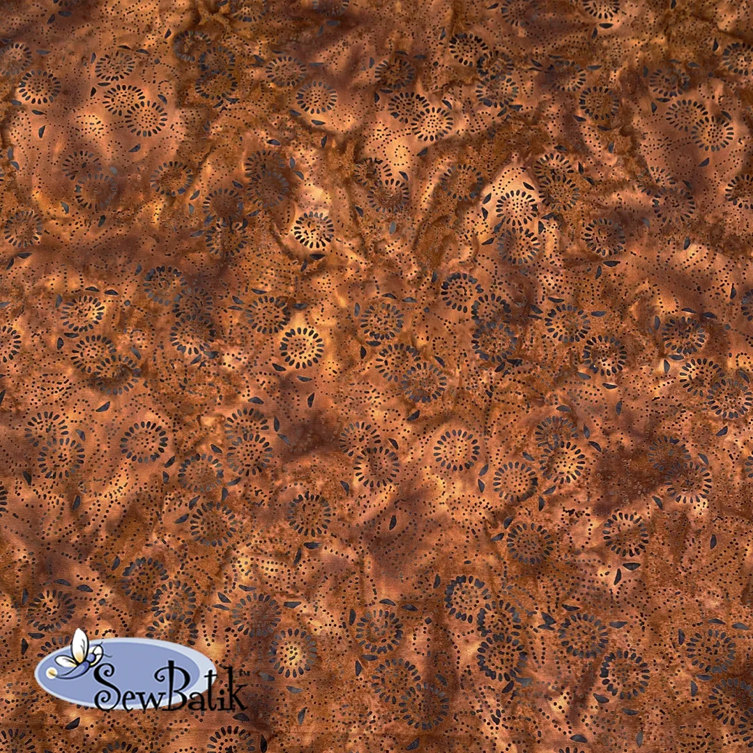 57" Batik Canvas (5oz) - Medora Flora - Dark Brown