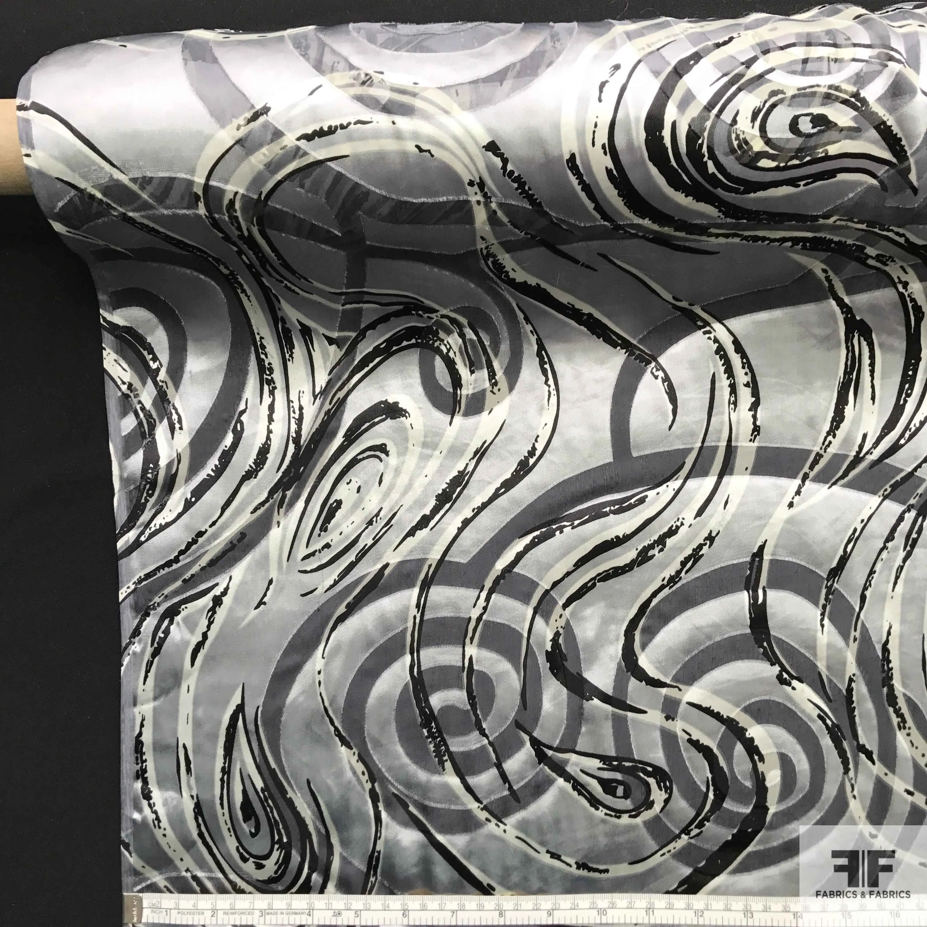 Abstract Silk Burnout - Grey/Silver/Black