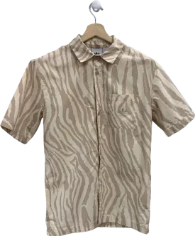 Adidas Beige Printed Short Sleeve Shirt UK S