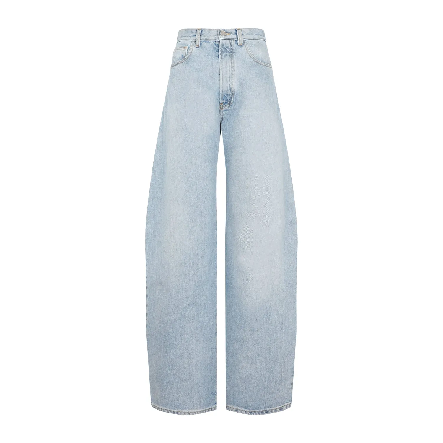 ALAIA WIDE CAMAL DENIM JEAN PANTS