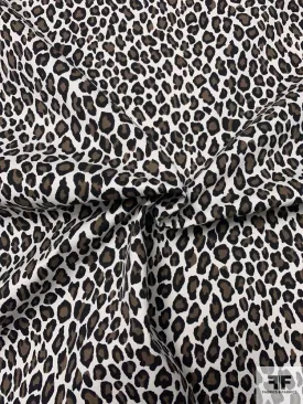 Animal Printed Cotton Twill - Black / White / Brown