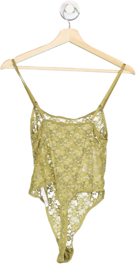 Anthropologie Out From Under Olive Green Lace Bodysuit S