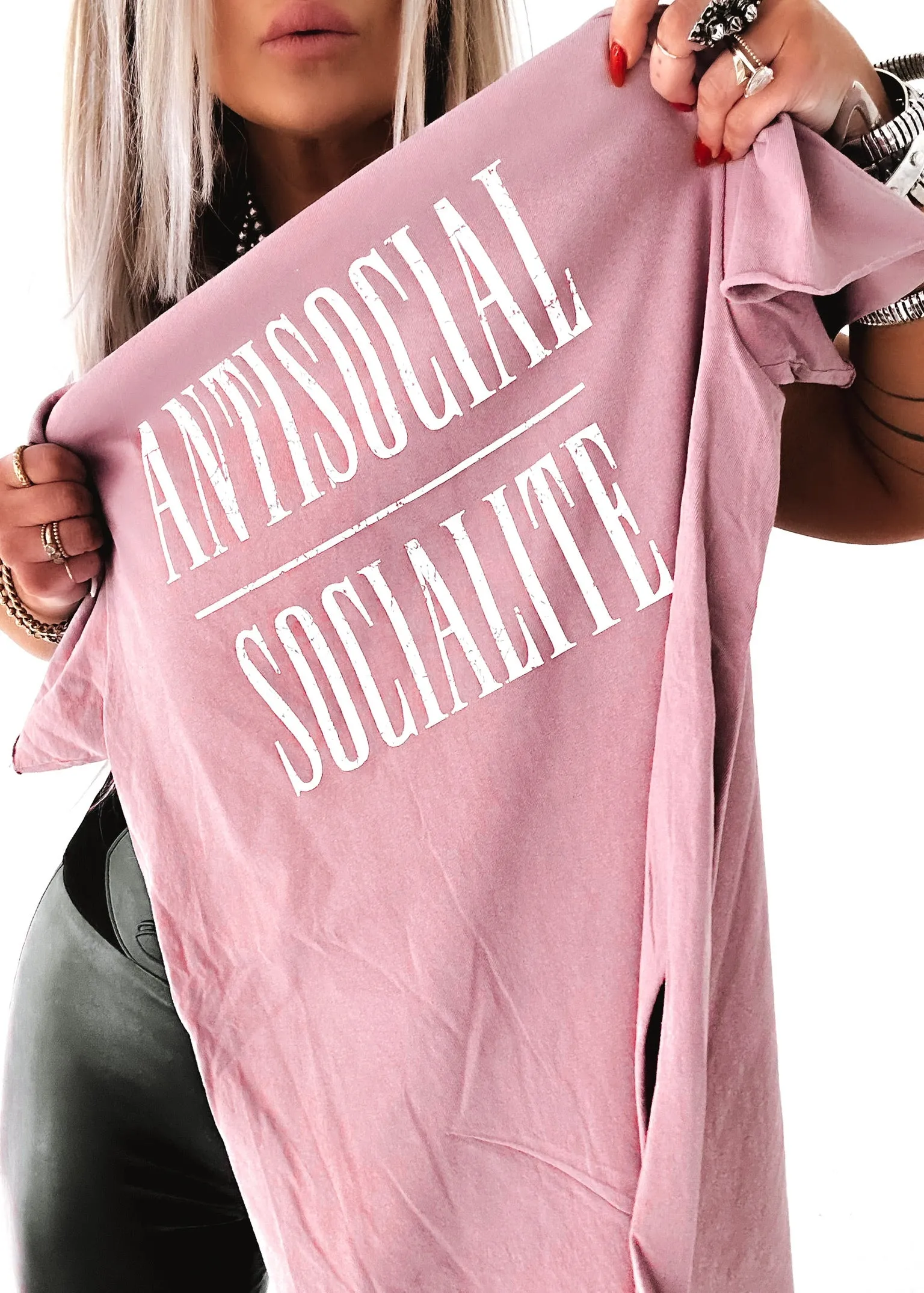 ANTISOCIAL SOCIALITE SIDE SLIT TEE