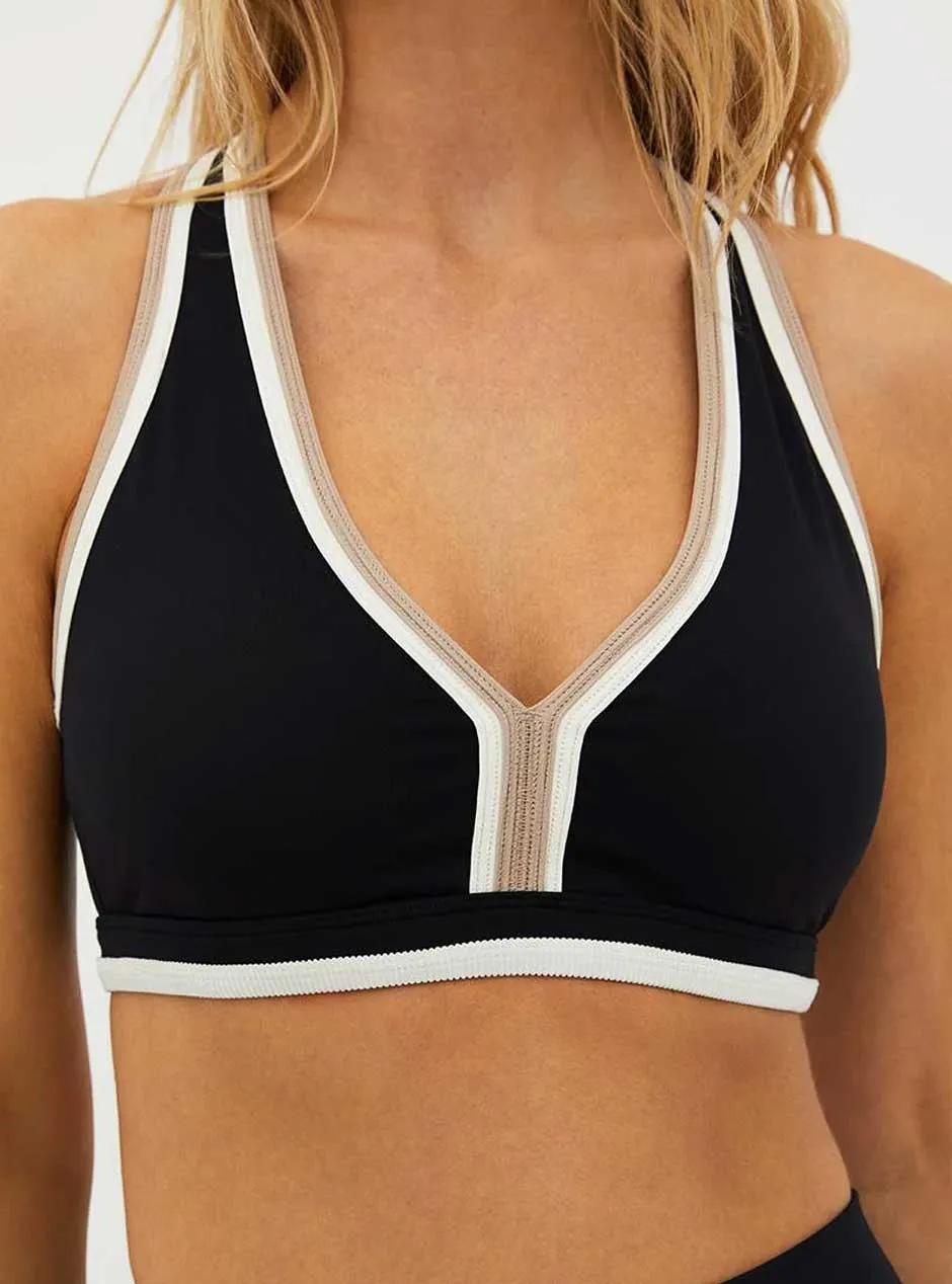 Beach Riot Women's Ida Sports Bra - Sandshell Colorblock Black