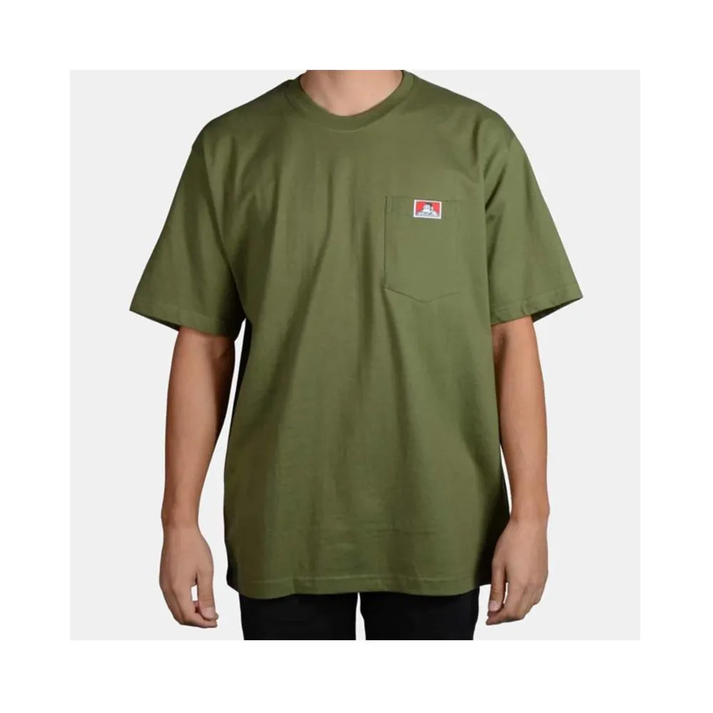 Ben Davis Classic Label Heavy Duty Short Sleeve Pocket T-Shirt Olive 912