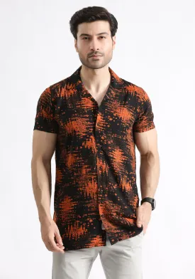 Black Printed  Casual Shirt