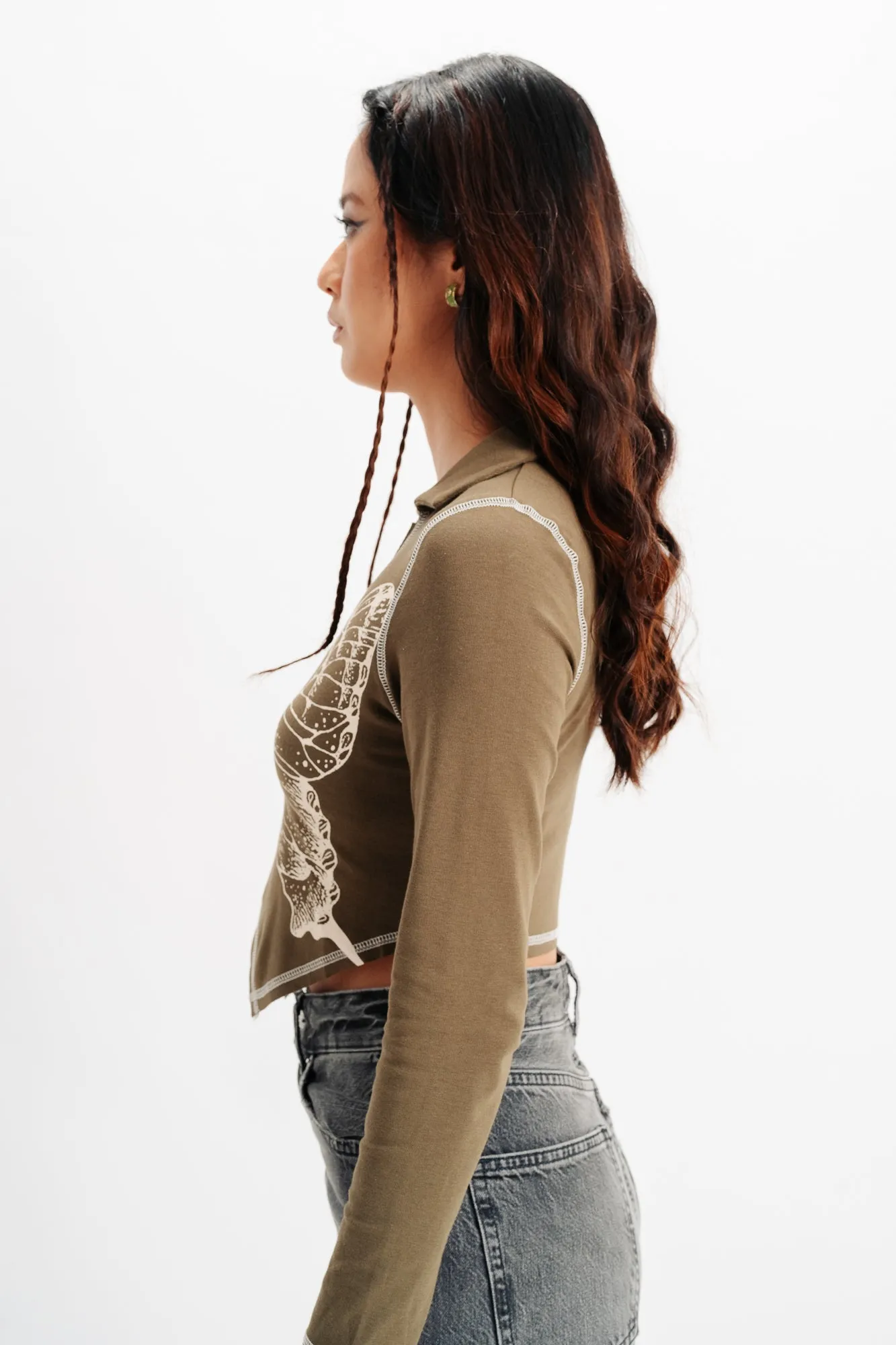 Brown Full Sleeves Top