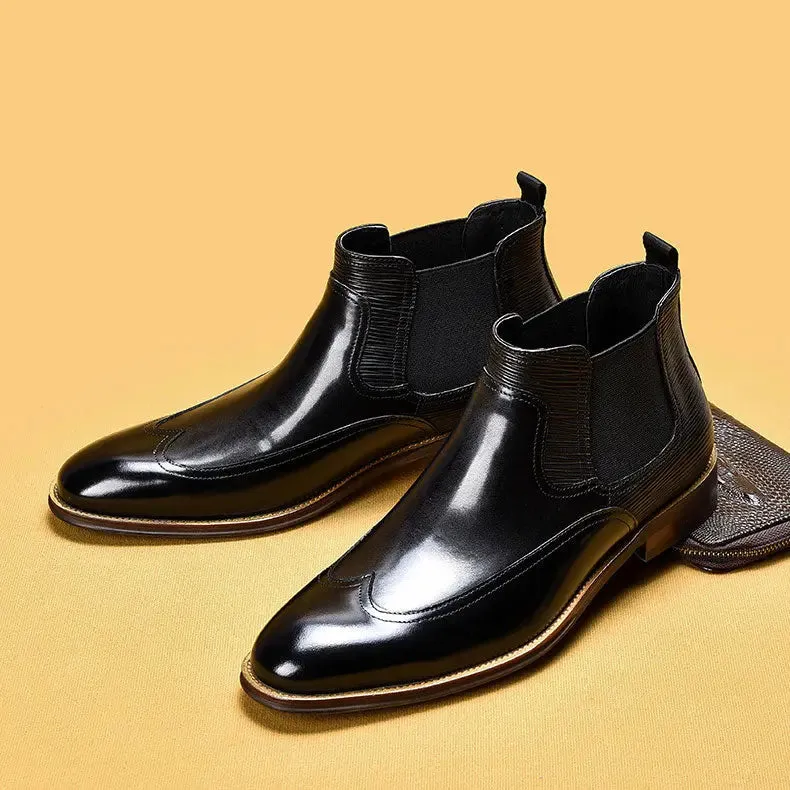 Brown leather Chelsea boots