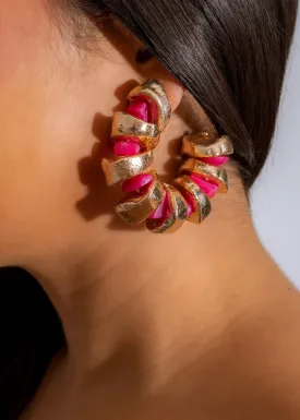 Check Mate Earrings Pink