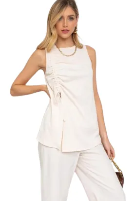 Contemporary Sleeveless Ruching Top