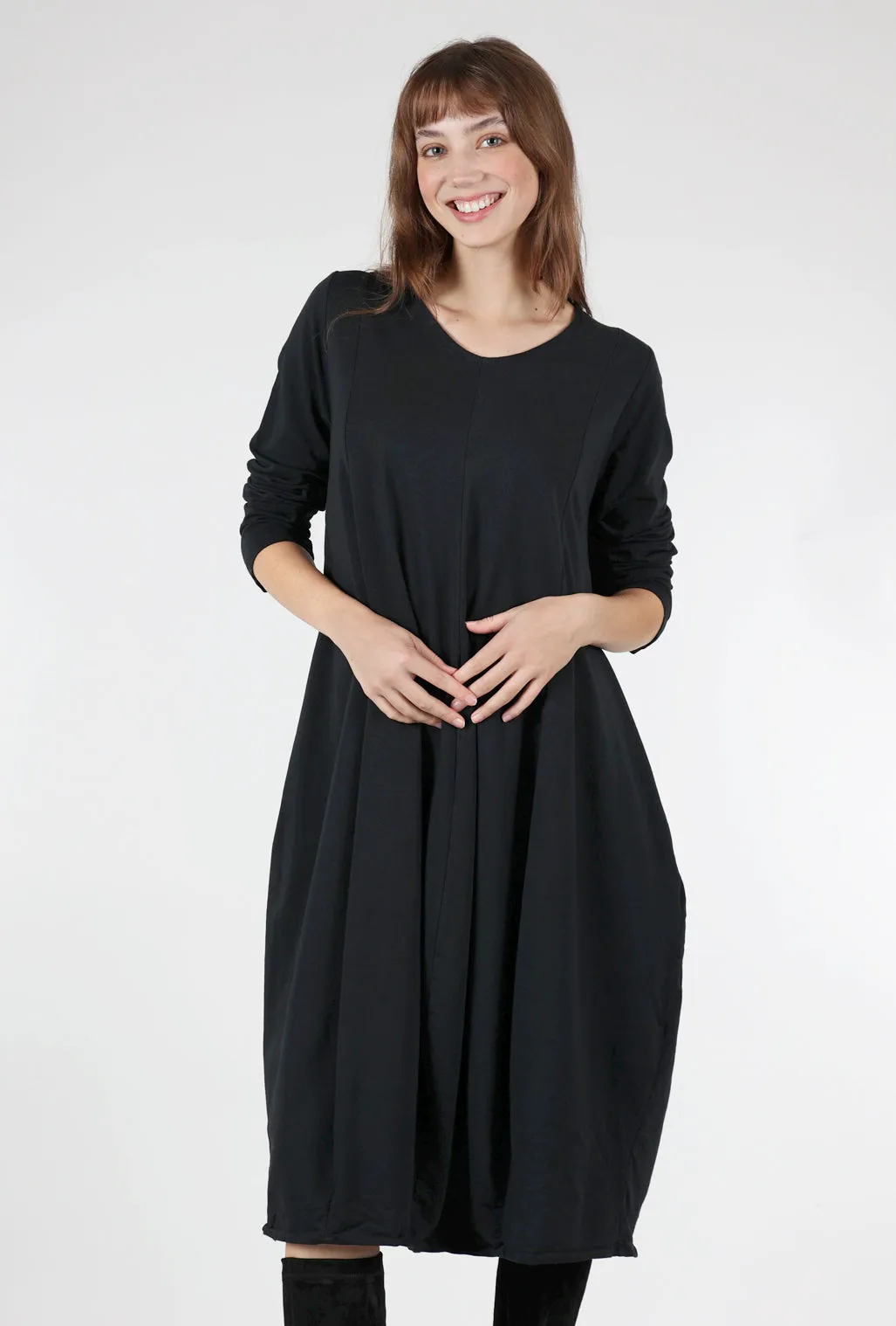 Cotton Bubble Dress, Black