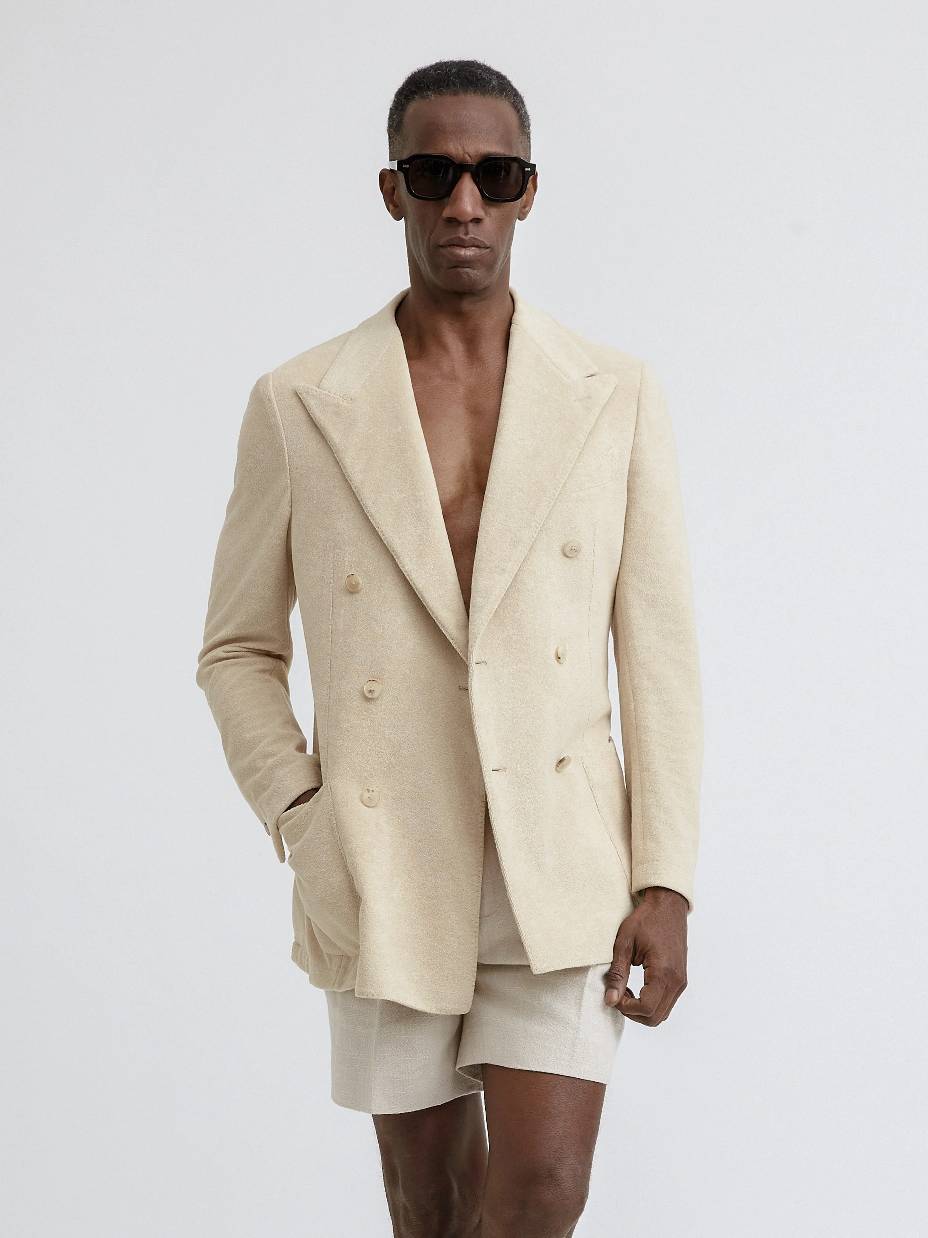 Cream Terry Towelling Jacket