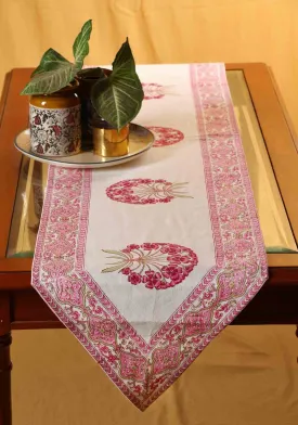 Cushy Florid Hand Block Print Table Runner