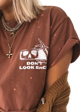 DON'T LOOK BACK BLEACHED OUT SIDE SLIT TEE