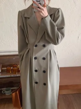 Double Breasted Suit Midi Dress