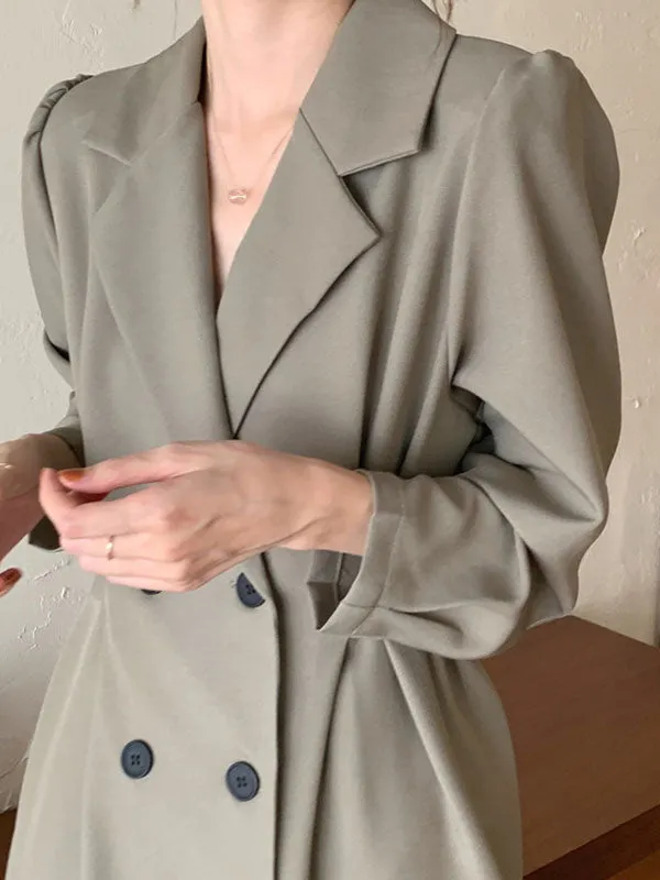 Double Breasted Suit Midi Dress