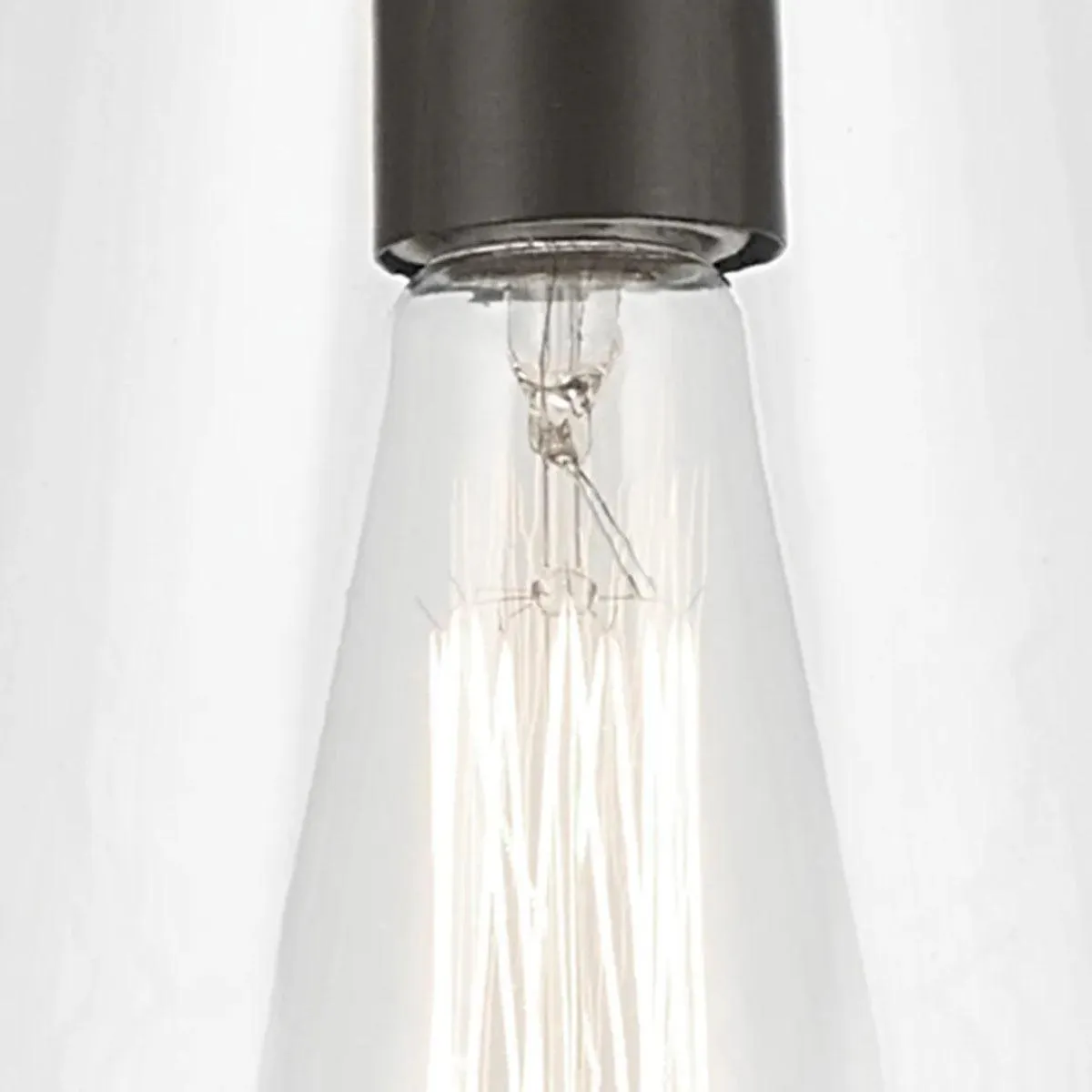 Everly 15" 1-Light Cone Pendant Light with Clear Glass, Olde Bronze Finish