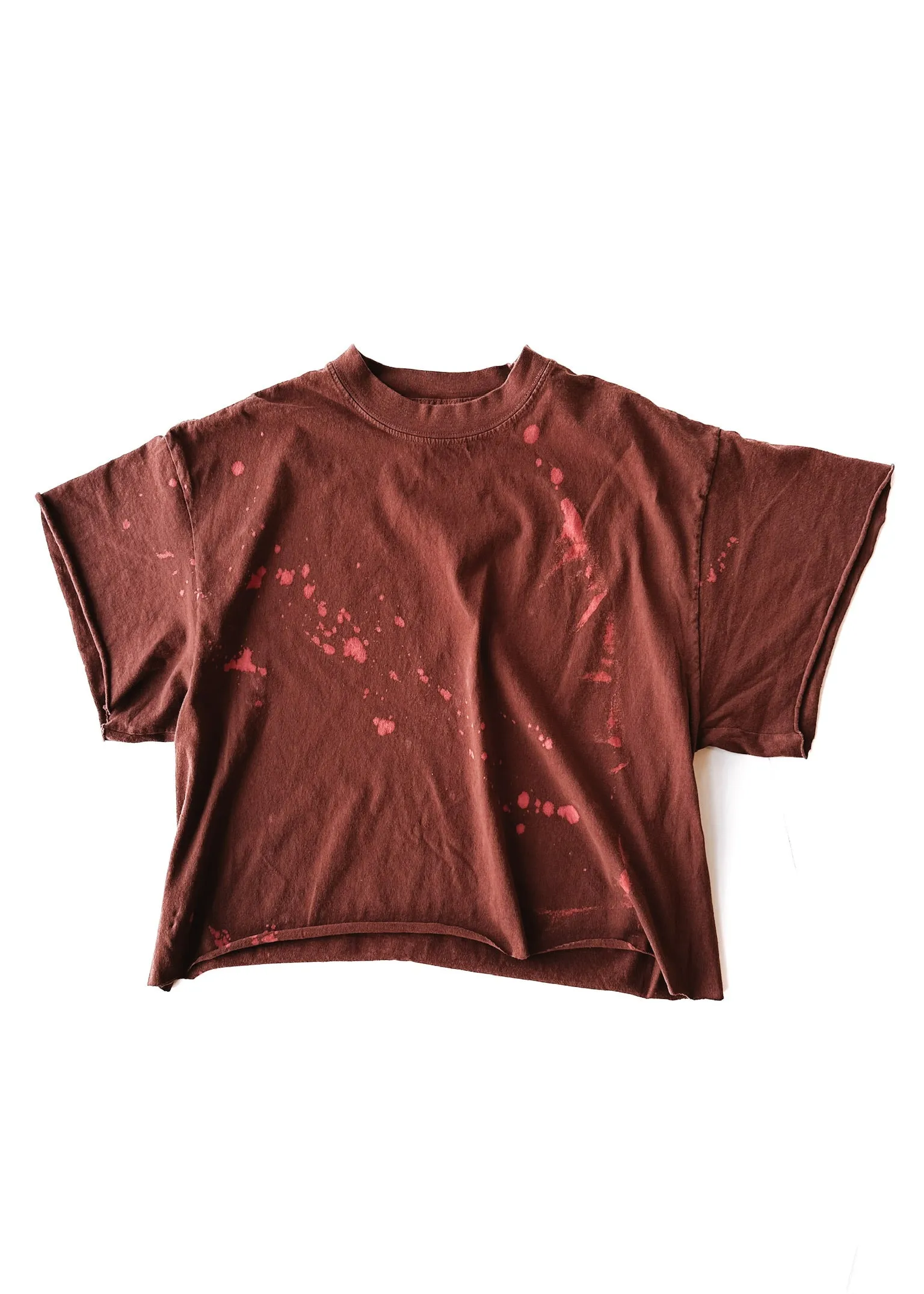 FINAL SALE: CROPPED PEBBY BASICS BLEACHED OUT RUST TEE