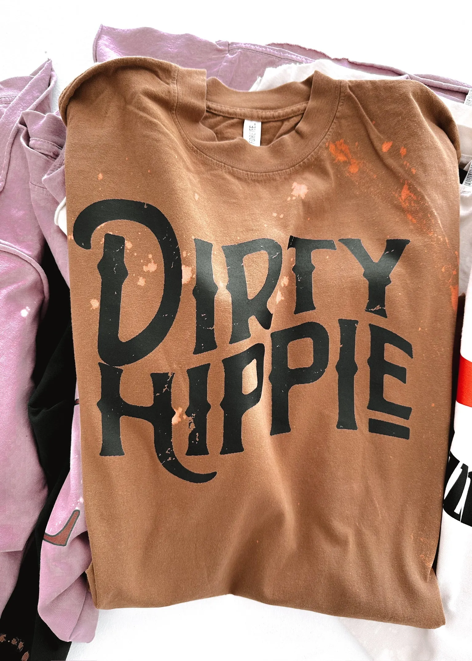 FINAL SALE: DIRTY HIPPIE BLEACHED OUT SIDE SLIT TEE