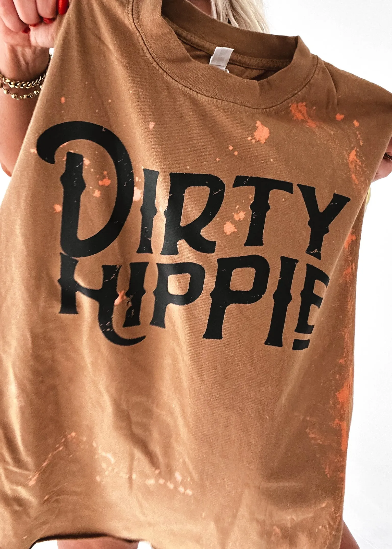 FINAL SALE: DIRTY HIPPIE BLEACHED OUT SIDE SLIT TEE