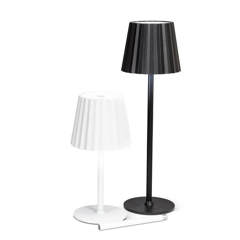 Fluted Shade LED Table Lamp - White