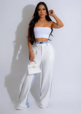 Full Of Love Denim Pant White