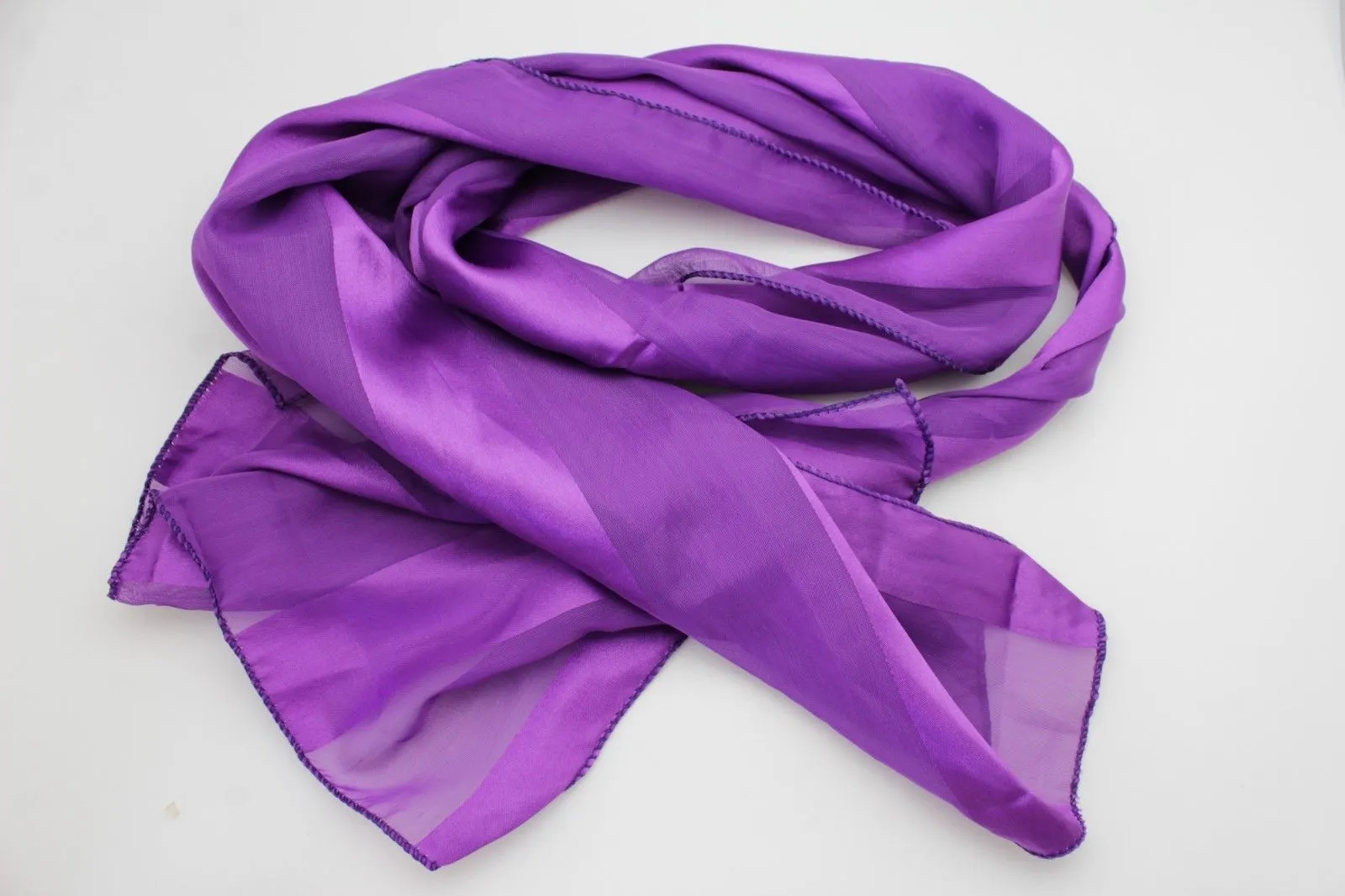 Green Black Purple Blue Long Soft Fabric Scarf Wrap Fancy Neck Tie Dressy