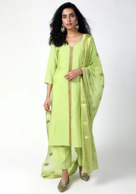 Green Gota Kurta-Pant-Dupatta