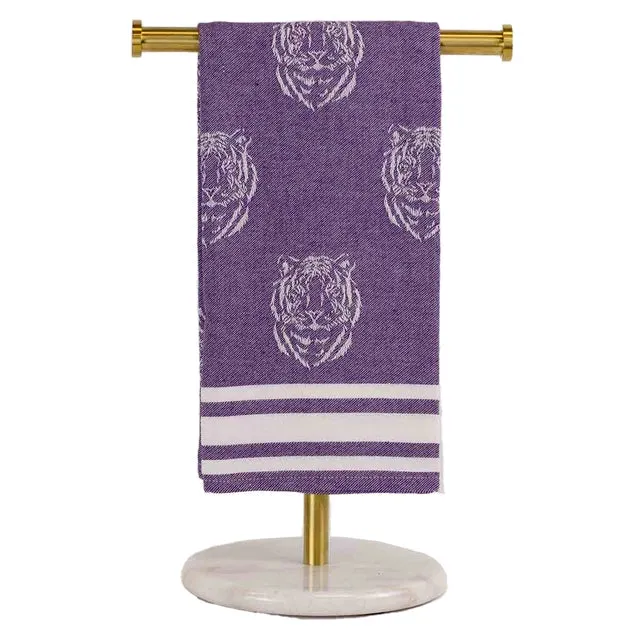 Hand Towel Jacquard Purple & White 20x28