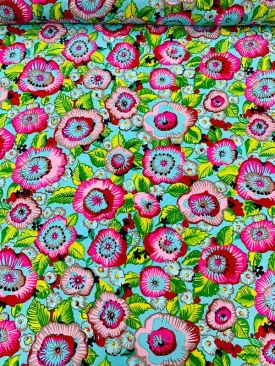 'Hawaiian Punch' Floral Printed Silk Georgette - Multicolor