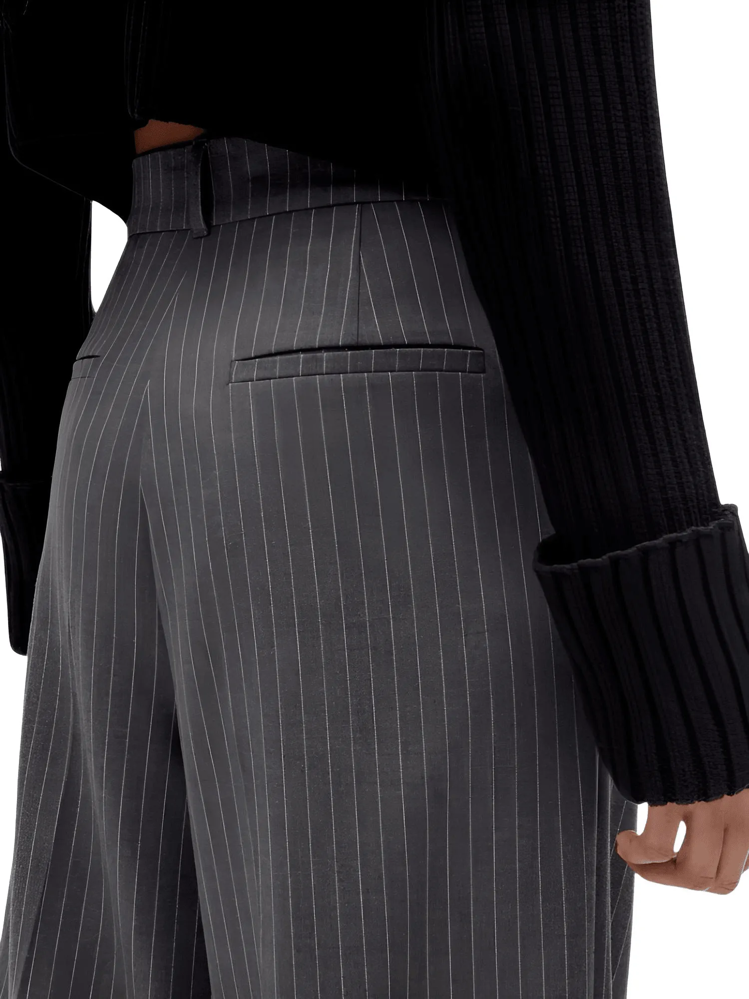 High Waist Straight Leg Pinstriped Pants For Women