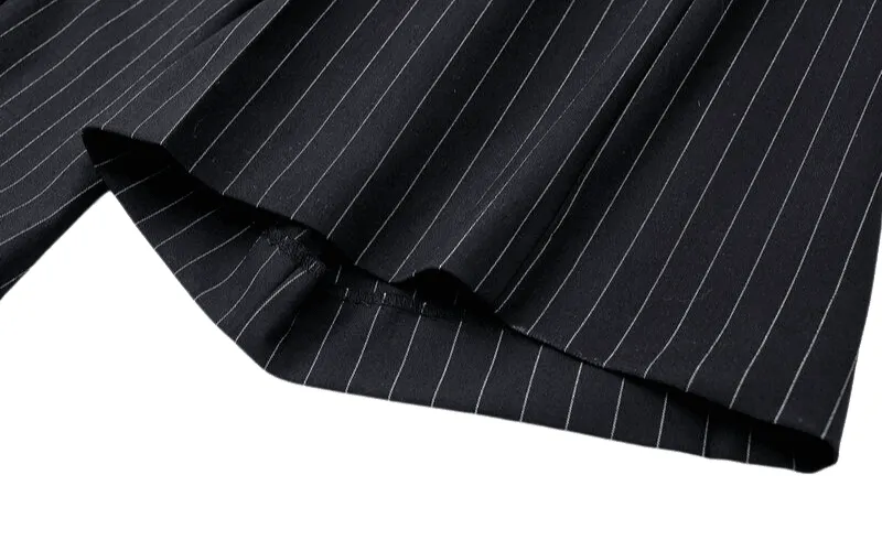 High Waist Straight Leg Pinstriped Pants For Women