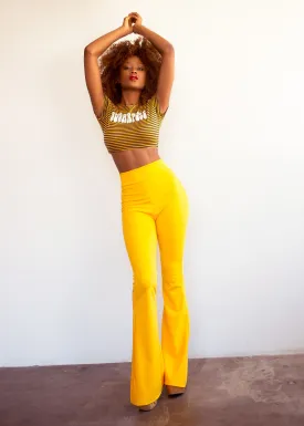 Highwaist Bell Bottom Pants in Yellow