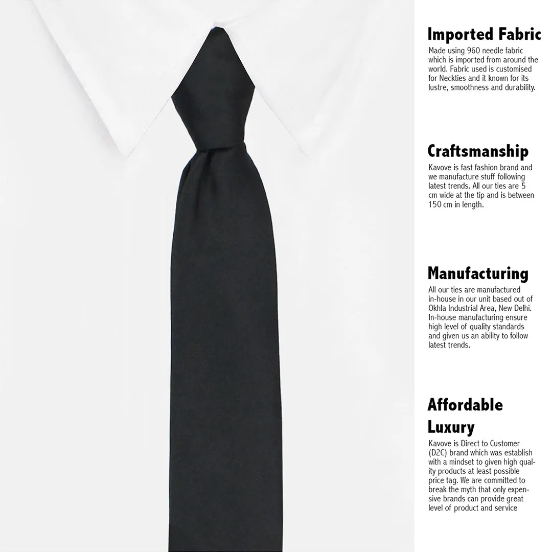 Kavove Classy Black Slim Necktie