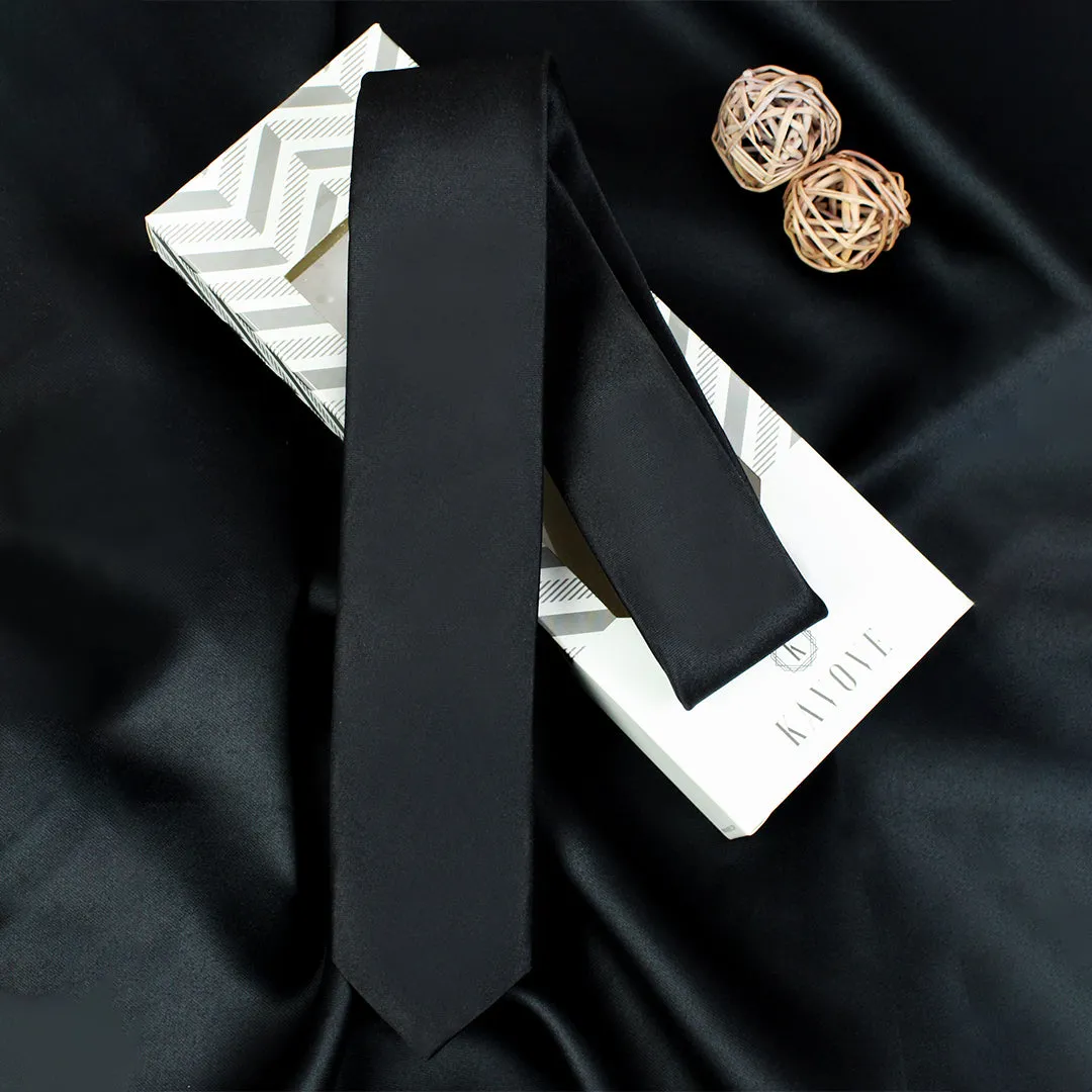 Kavove Classy Black Slim Necktie