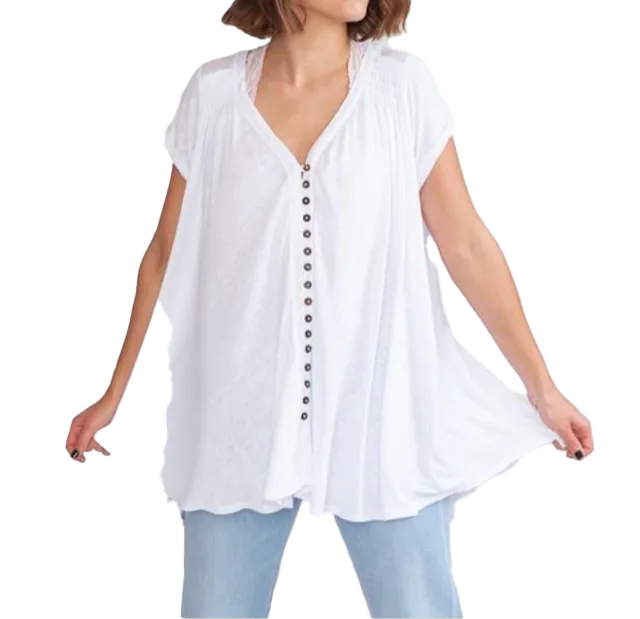 Ladies Summery Tunic, Graceful Swing Top in 100% Cotton