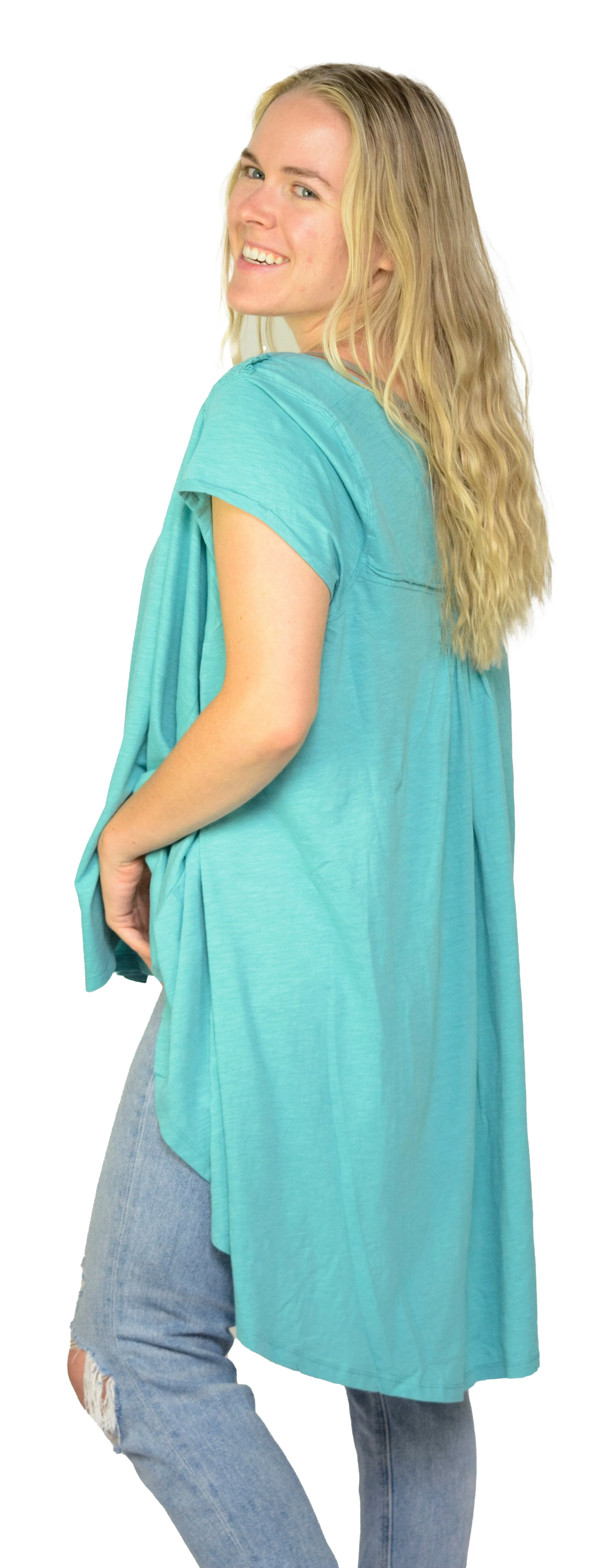 Ladies Summery Tunic, Graceful Swing Top in 100% Cotton