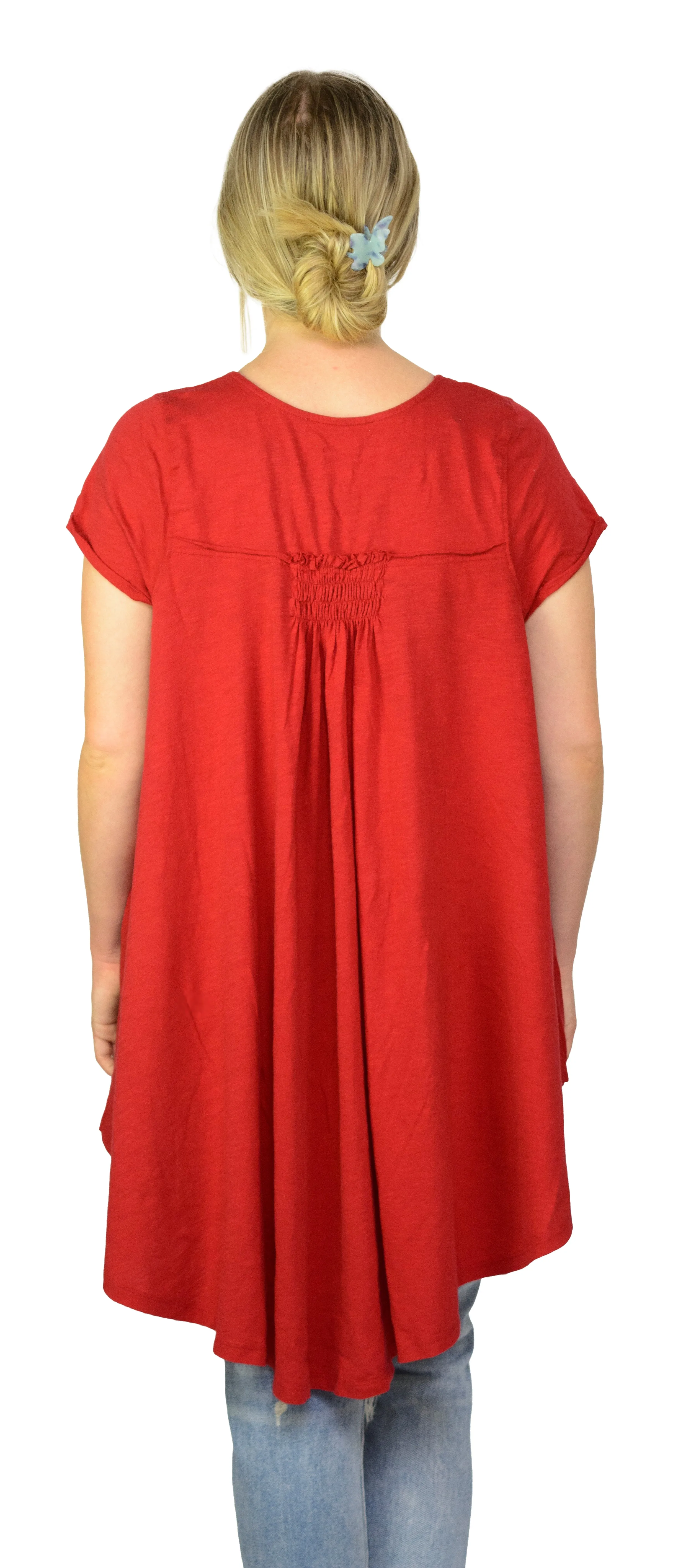 Ladies Summery Tunic, Graceful Swing Top in 100% Cotton