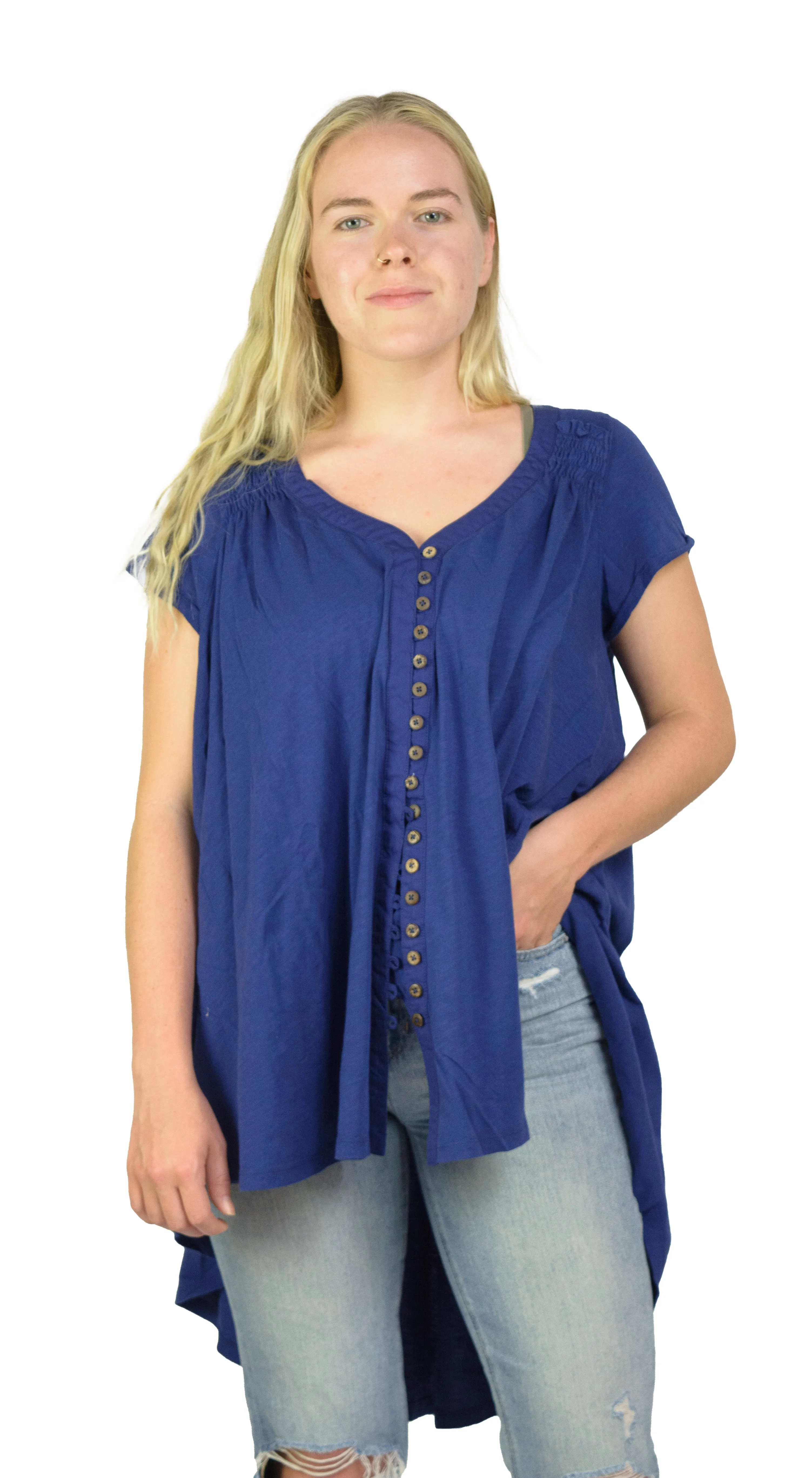 Ladies Summery Tunic, Graceful Swing Top in 100% Cotton