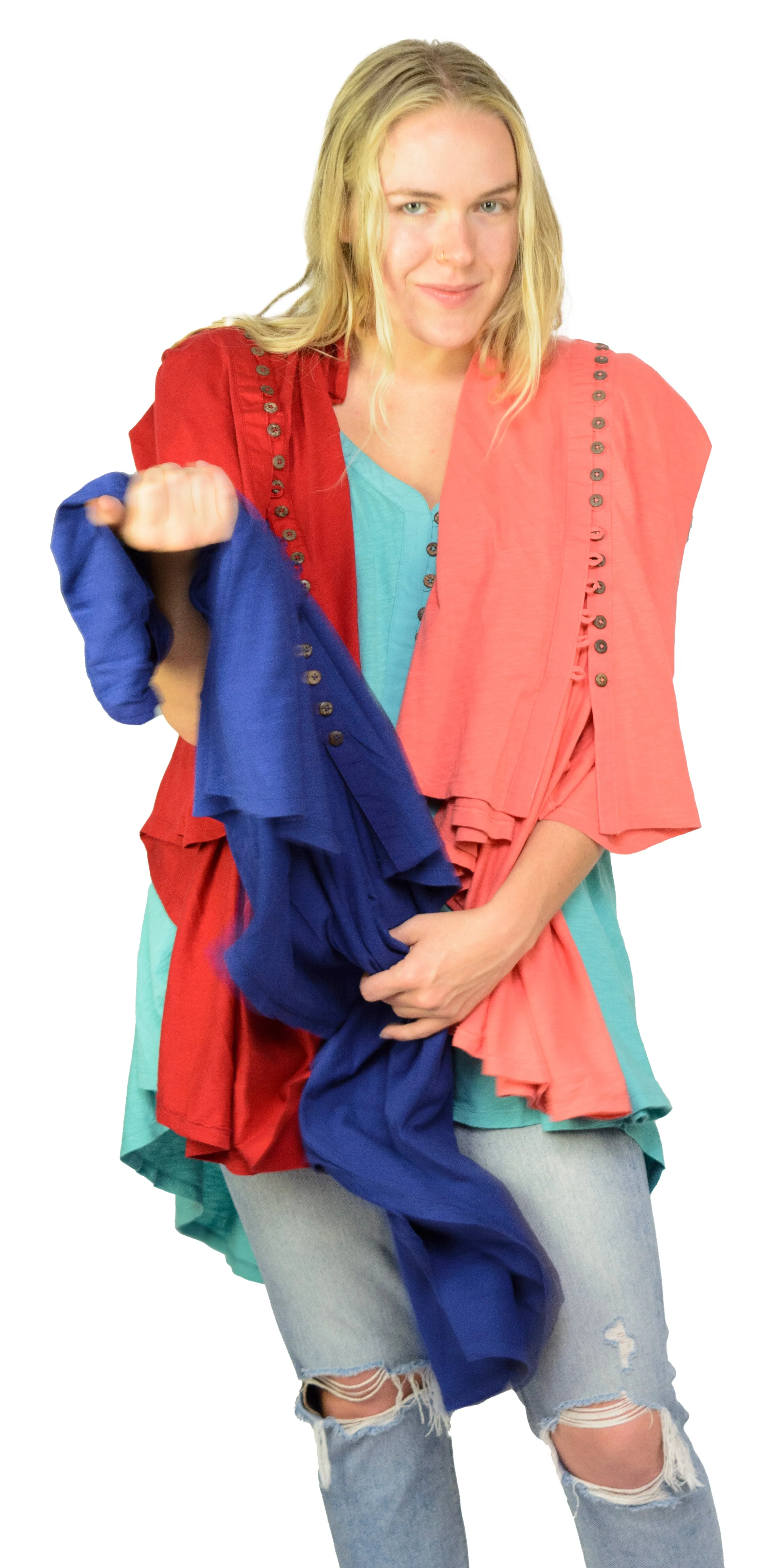 Ladies Summery Tunic, Graceful Swing Top in 100% Cotton