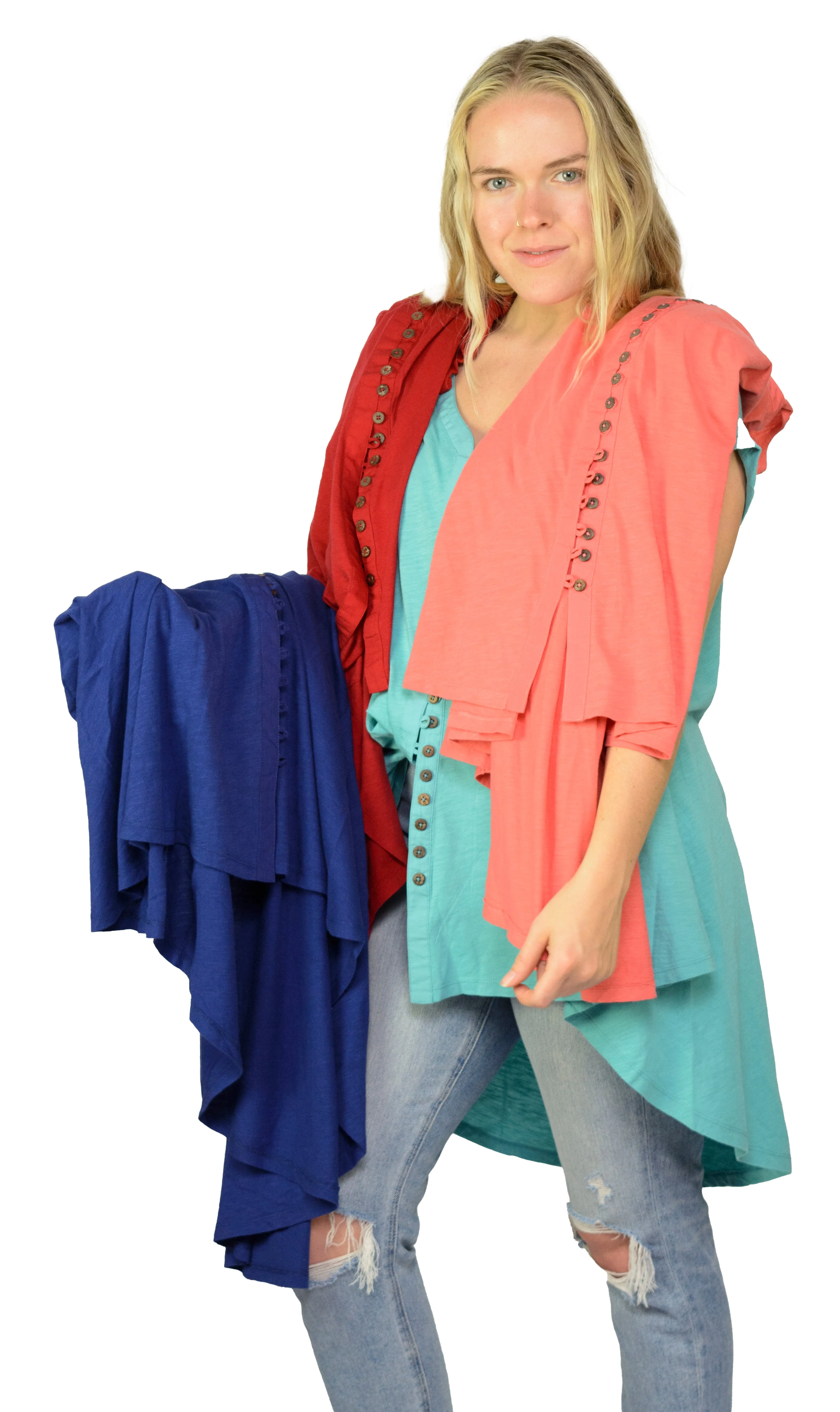 Ladies Summery Tunic, Graceful Swing Top in 100% Cotton