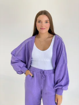 Lazy Wear Cropped Shrug - Lavender