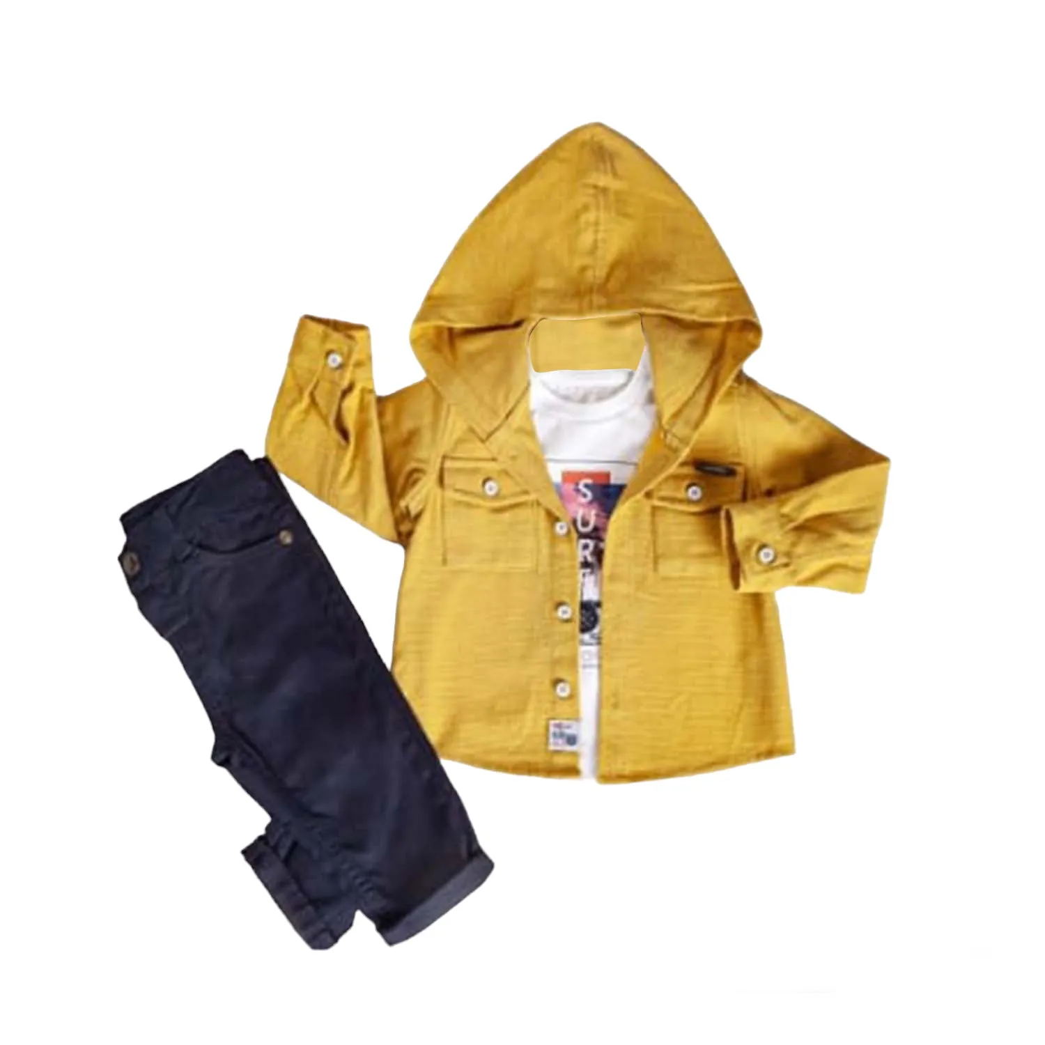 Little Boys' Comfortable and Stylish Hoodie Jacket, Pants and T-Shirt 3-Piece Set