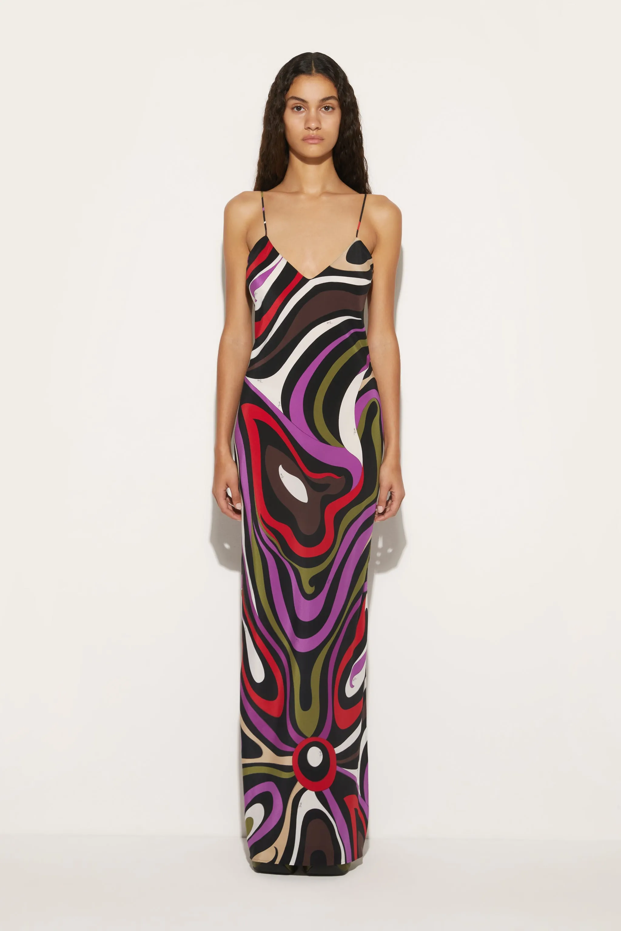 Marmo-Print Silk Dress