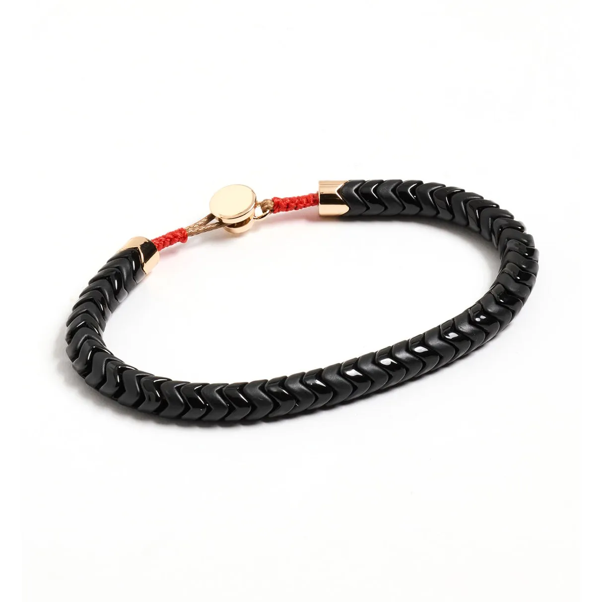 Men's Black Matte Shine Wave Bracelet