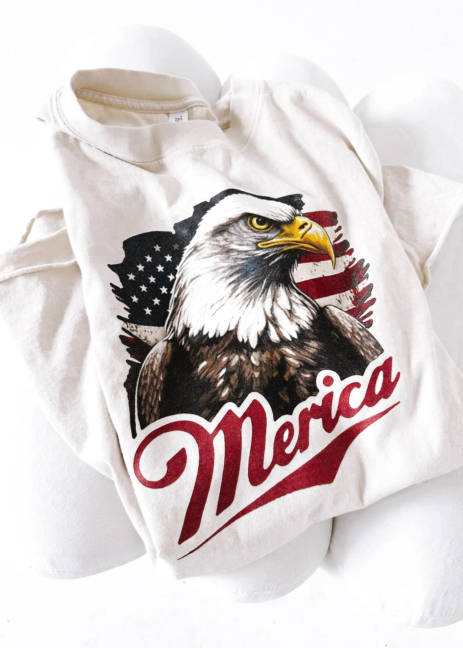 'MERICA BLEACHED OUT SIDE SLIT TEE